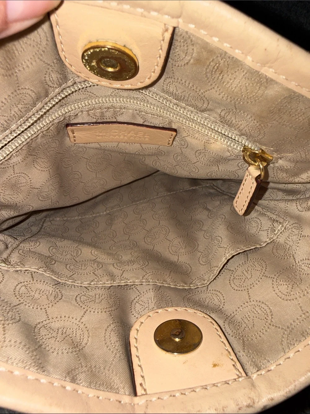 Michael Kors Beige/Tan Signature MK Crossbody Bag